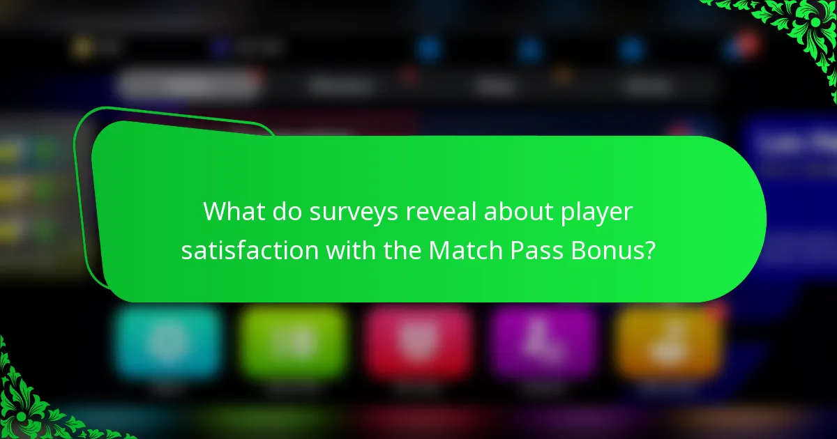 What do surveys reveal about player satisfaction with the Match Pass Bonus?